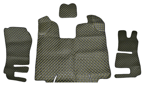 Black yellow eco leather floor - black+yellow,
