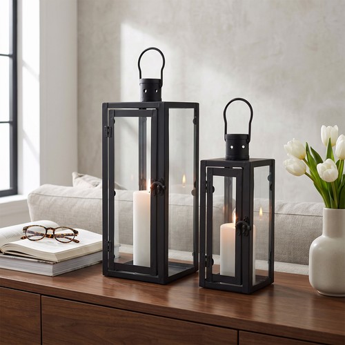 Black iron lanterns - lanterns, of