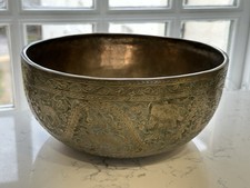 Antique Hand Engraved Jambati Singing Bowl - One Of A Kind And Extremely Rare
