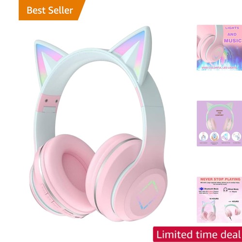 Kids headphones cat ear led - ear,