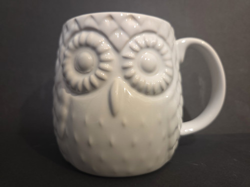 White owl mug coffee - white,