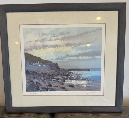 Framed print evening salmon - framed, "evening