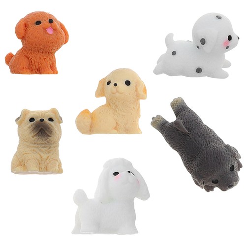 6pcs small resin - dog, statues