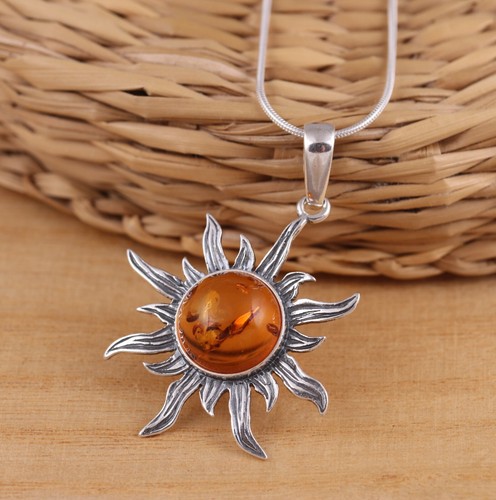 Natural baltic amber large sun - natural,
