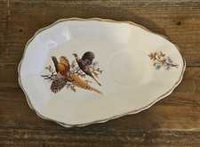 Vintage Sheriden Staffordshire England pheasant platter fine bone china goldTrim