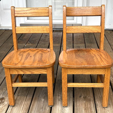 Vintage Solid Oak Wood School