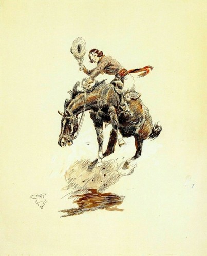 Bucking bronco cowgirl western - cowgirl,
