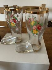 Glass Boot Vase's x 2. 7 1/2" Tall