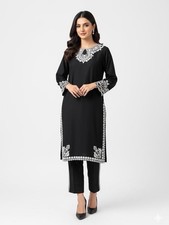 Black linen Pakistani Casual
