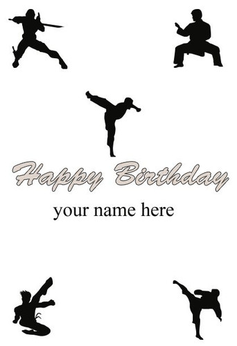 Karate ninja card happy - karate,