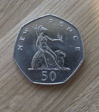 1978 50p New Pence Coin – Thick Old Style, Fine, Circulated, Extremely Rare