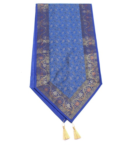 Blue table runner - blue, indian