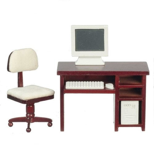 Dolls house computer mahogany - dolls,