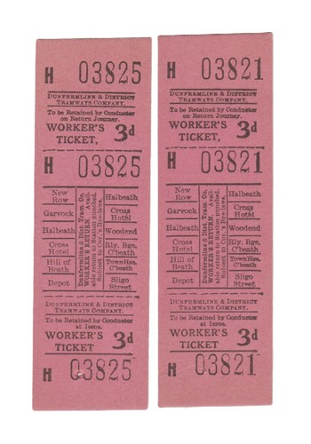 Tram tickets dunfermline - tram,