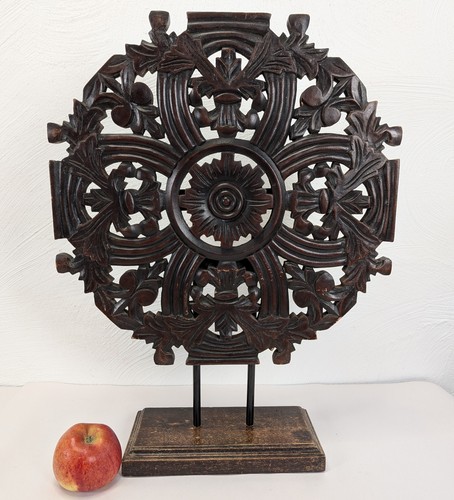 Vintage carved wooden buddhist - carved,