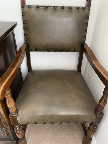Oak carver chairs green - oak,