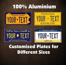 Pennsylvania State Tag Auto OR Motorcycle Novelty Personalized License Plates