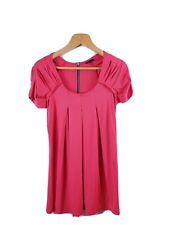 Ladies cool cotton blend coral Red stretch mini dress size 6 by Next 