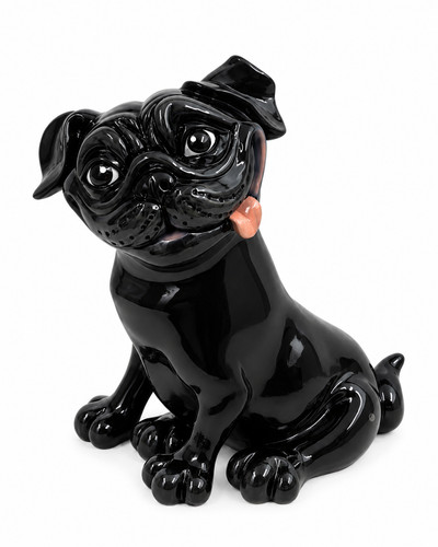 Pug dog ornament - ornament, black