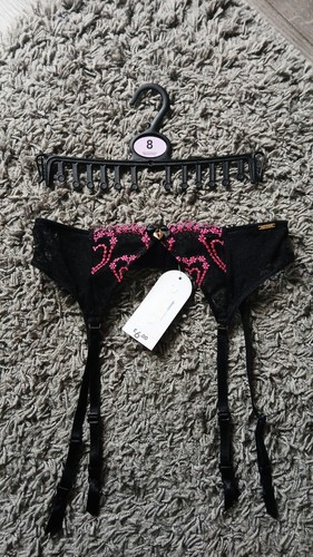 Entice black floral embroidery - black,