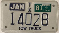 Tow truck license plate - truck, tw