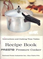 Vintage Presto Pressure Cooker Recipe Book 1960s Instruction Manual Time Tables