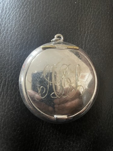 Antique silver plated round - antique, silver-plated