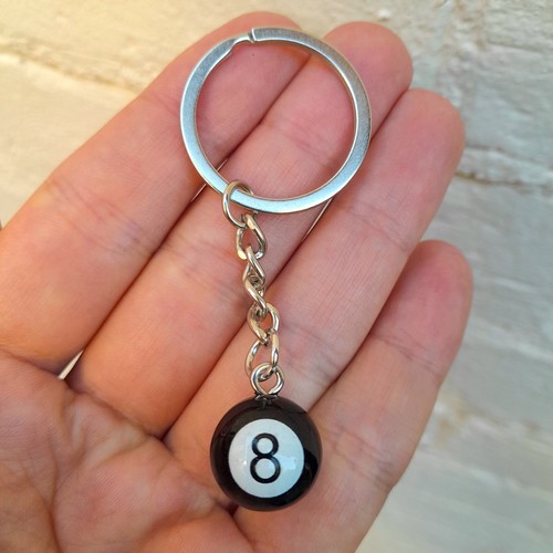 Ball keyring key chain - 8-ball,