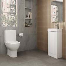 Deco 400mm Cloakroom Bathroom Suites Close Couple Toilet White & Chrome Finish
