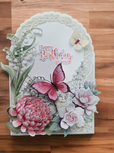 Handmade floral birthday card - handmade,