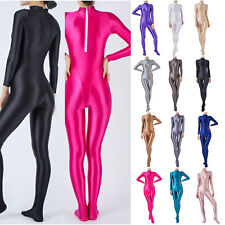 Women's Glossy Full Body One Piece Swimsuit Bathing Diving Suit Bodysuits