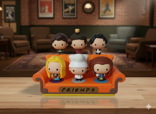 Friends inspired sofa display - friends,