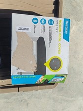 BESTWAY 12FT FLOWCLEAR STEEL PRO MAX POOL COVER PVC FAST EASY SET ROUND SWIMMING