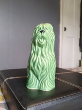 Vintage SlyvaC Green 19cm Old English Sheepdog 5301