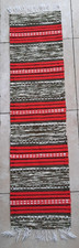 Vintage Scandinavian red woven rag rug