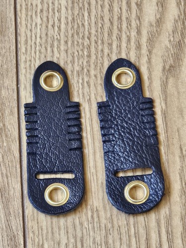 Navy leather alymeri anklets - navy,