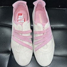 KICKERS Casual Shoes Sued  Leather slip on shoe beige & pink brand new rrp £50