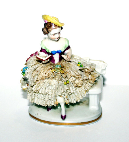 Victorian dresden lace lady - dresden,