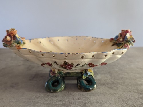 Capodimonte molded floral bowl - capodimonte,