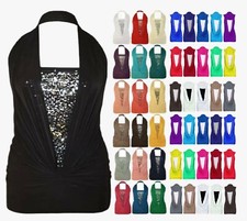 Women Sequin Halter Neck