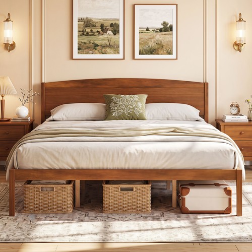 King size wooden platform - king,