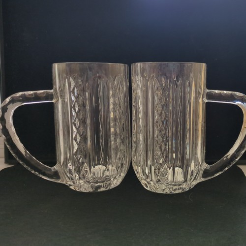 Pair vintage crystal cut - of,