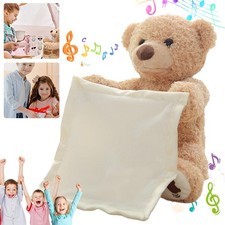 New Peek A Boo Teddy Bear Talking Plush Interactive Soft Toy Doll For Kids Gift
