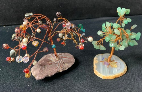 Wire gemstone tree sculptures - wire,