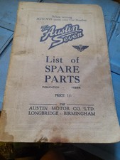 AUSTIN SEVEN LIST OF SPARE