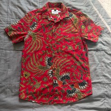 Topman Batik Print Shirt Red