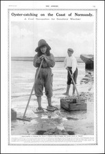 1910 FRANCE Normandy Oyster Collectors Flat Sandals Skates Rake Box (56)