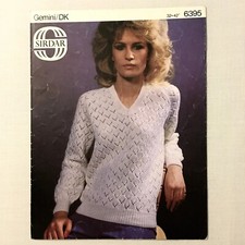 6395 - Sirdar - Women’s Double Knitting Gemini Jumper Multi Size 32 to 42 Chest