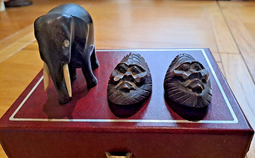 Vintage ebony elephant - ebony, with