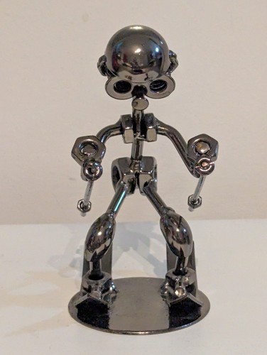 Handmade metal skier - metal,